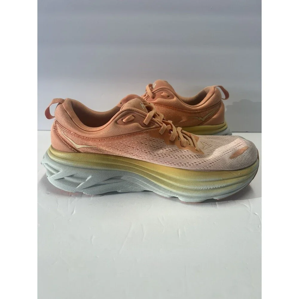Hoka One One Bondi 8 Peach Shell Coral Running Shoes Womens Size 10B 1117952SCPP